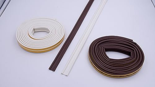 Fensterdichtung Türdichtung P-Profil-Gummi weiß-braun 2 x 4 m (Braun)