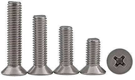 BOZONLI Viti a macchina in Acciaio Inox 304, Vite a Testa Svasata Piana a Croce Bullone Meccanico, M5*14mm,30 pezzi