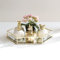 Biznest Gold Deco Mirrored Hexagon Tray Mirrored Drinks Tray Reflects Crystal Wine Glasses Beautifully 5.8x30cm