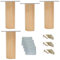 4er Set Schrankfüße aus Natürliches Massivholz,Holz Möbelfüße Möbelbeine,Buche Sofafüße,Ersatz Tischfüße,Geeignet für Esstisch,Couchtisch,Mit Montageplatte und Schrauben,Holzfarbe(40cm)