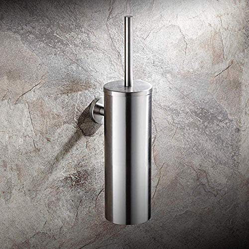 WLVG Soft Bristle Toilet Brush Head Toilet Cleaner, Stainless steel toilet brush set toilet toilet toilet brush holder wall-mounted punching deodorant