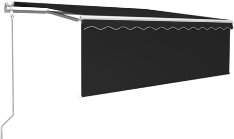 vidaXL Markise Automatisch mit Rollo LED Windsensor 4x3 m Anthrazit