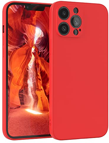 EAZY CASE - Silikonhülle für iPhone 13 Pro Max Hülle Silikon Case Rot weich stoßfeste Handyhülle iPhone 13 Pro Max Schutzhülle mit Kameraschutz Dünn Premium Schutz Cover TPU Phone Bumper in Rot