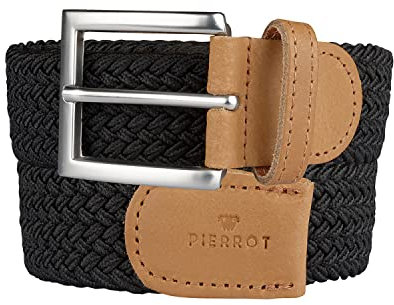 Pierrot Geflochtener Gürtel Herren - Stoffgürtel Stretchgürtel Flechtgürtel Elastischer Gürtel Golfgürtel für Männer - Handwerkliche Herstellung