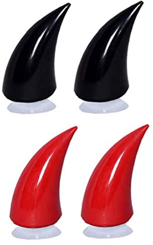 Motorradhelm Hörner Helm Devil Hörner Motorrad Fahrradfahrradhelm Hörner Motorradhelm Dekoration mit Saugbecher Ski -Helmzubehör Hörner für Motorradhelm 4pcs