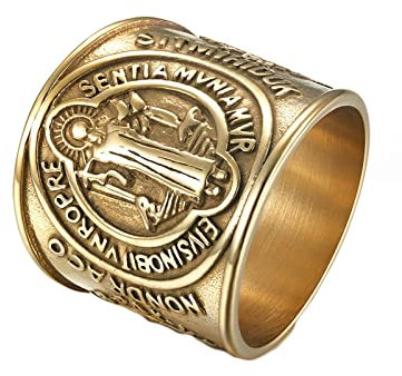 Epinki Trauringe Herren 21.5MM, Gold Eheringe Herrenringe Siegelring Edelstahl Ringe für Männer, Gr.62 (19.7)