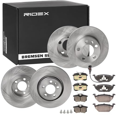 RIDEX Bremsenset Hinten Vorne 232 279,8mm Bremsscheiben und Bremsbeläge für VW Golf IV Schrägheck (1J1) Belüftet