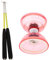 Colcolo Dreifachlager LED Licht Licht Mittleres Chinesisches Diabolo elzeug mit Kohlestäbchen, 5 Farben für ausauswählen, Kinder Erwachsene Party Favors, Rot