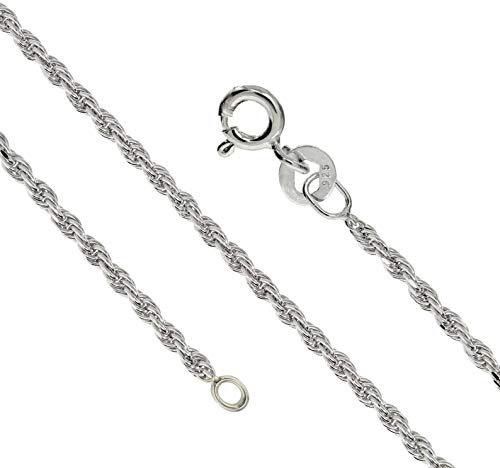 Designer Inspirations Boutique 20 Inch Sterling Silver 2.4 mm Wide Rope Chain Necklace for Women Men Unisex - Fine Silver Chain - Ideal for Larger Pendants - Weight: 5.6 Grams