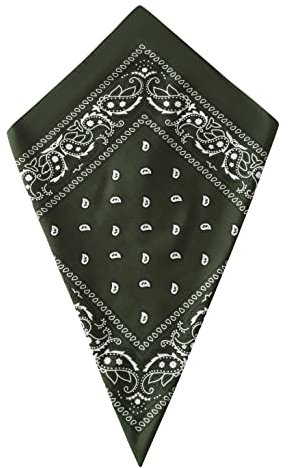 Olive Paisley Bandana Green Head Scarf Headbands Handkerchief Cowboy Cotton Bib Party Face Covering Headwear For Motorcycling Mens Womens Unisex