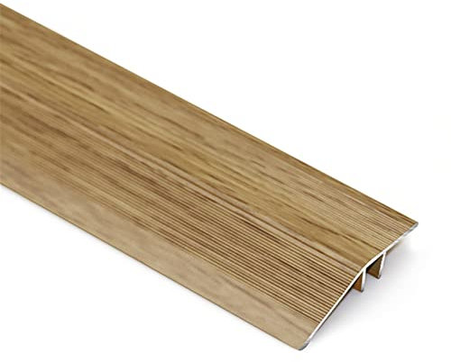 Floor Transition Strip Floor Divider Strip, Thresholds Aluminium Wood Effect Transition Strip Cover, Carpet to Tile/Flooring/Wood/Laminate Transition Threshold Strip, Metal Plate Strip Door Edge ( Siz