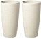 Vase Cache-Pot Beige Clair Rond 23 x 23 x 42 cm en Pierre et Polyrésine, Pot de Fleurs au Design Moderne, Idéal pour Extérieur et Intérieur Beliani