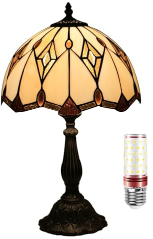 Uziqueif 12 Zoll Tiffany Tischlampen, Tiffany Lamp, Schlafzimmer Lampen Nachttisch, Wohnzimmer Dekoration Vintage Tischlampe