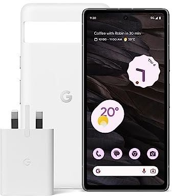 Google Pixel 7a Bundle – Charcoal (Amazon Exclusive) + Pixel 7a Case – Durable Silicone Snow