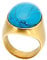 Beydodo Edelstahl Ringe Frauen, Ring Personalisiert mit Oval Türkis Siegelring Partnerringe Damen Ringe Gold Nickelfrei Gr.60 (19.1)