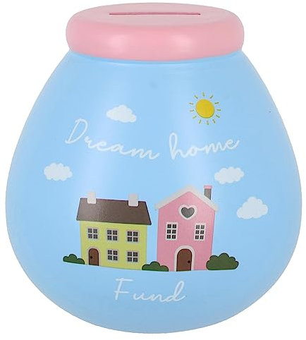 Pot Of Dreams Limited Edition of Money Boxes from Dogs & Cats to Home & Tree of Life - SMASH to open savings bank (Home Fund), 14cm x 14cm x 14cm (K92530)