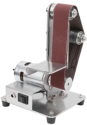 Bench Belt Sander, Electric Bench Grinders Desktop Belt Sander, Miniature Grinder Belt Sander DIY Polishing Grinding Machine 110‑240V (UK Plug 110‑240V)