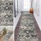 ZDYHMrj Läufer Teppich Flur Küche Waschbar rutschfest 40 * 80cm, Abstraktes Marokko Style Grau Lang Teppichmatte Dauerhaft Fur Korridor Wohnzimmer Schlafzimmer Meterware Anpassbar