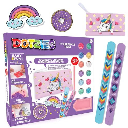 DIAMOND DOTZ DOTZIES 2593233 Original 5D Diamond Painting Set, Einhornbaby, DIY Kreativ-Mal-Kit für Diamant-Sticker und Bilder, Diamanten-Bastelset für Kinder ab 6 Jahren, Beginner