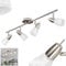 Deckenleuchte Lejsta, moderne Deckenlampe aus Metall/Glas in Nickel-matt/Milchglas, Leuchte mit verstellbaren Schirmen aus Glas (Ø 7 cm), 4-flammig, 4 x GU10 inkl., 400 Lumen, 3000 Kelvin