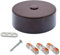 Profi-Set Verteilerdose ø 64x24mm inkl. 3x Durchgangsklemme 221-2411 u. Befestigungszubehör Aufputzdose Anschlussdose Baldachin Deckendose (Braun)
