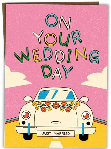 BYANIKA Congratulations Wedding Card | On Your Wedding Day, Just Married, You're Getting Hitched | For The Newlyweds Bride & Groom To Be Happy Couple New Mr & Mrs | Marriage Celebration Gift