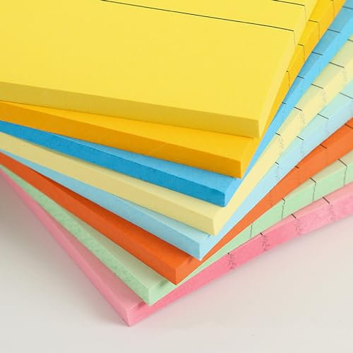 SHINTAYL Lined Post it Notes - 15 x 10CM Sticky Notes with 8 Pack, Colorful Super Large Postit Note Stickies with Lined for School Office College