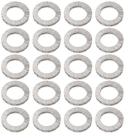 ECSiNG 20 Stück M10 Keilscheiben aus Manganstahl Doppelstapel-Sicherungsscheiben Außendurchmesser 16,6 Mm Dicke 2,5 Mm Zur Druckverteilung von Schrauben Und Muttern