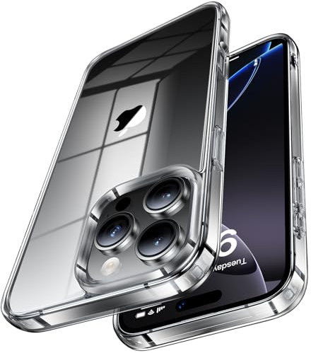Uyiton for iPhone 16 Pro Max Case - Clear Phone Case for iPhone 16 Pro Max 6.9 inch, Non-Yellowing Phone Case Shockproof Military Grade Drop Protection Anti-Scratch Transparent Protective Cover