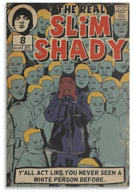 Gufatoo Eminem Poster, Rapper, Musik, Vintage-Comics, Musikposter für Zimmer, ästhetische Leinwand, Wandkunst, Schlafzimmerdekoration, 30 x 45 cm