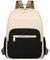 Suweir Rucksack Damen Elegant Klein Rucksack 13,3 Zoll Schulrucksack 2 in 1 Rucksacktasche Cityrucksack Anti Diebstahl Tagesrucksack für Arbeit, Schule, Reisen (Schwarz Beige)