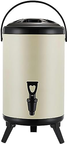 MTHHSXB Dispensador de Bebidas de Barril Aislado de Acero Inoxidable, Dispensador de Bebidas de 6L/10L/14L/18L/20L con Grifo para Agua Caliente, Té, Café, Leche Fría, Jugo/Blanco/6L