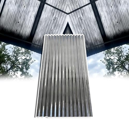 AYHARYLH 5pcs Menwellplatten,Transparente Tageslichtplatten Für Den Außenbereich,2mm Wellbahn Dachplatten,Stumme Wellbahn Dachbleche,Gerätehaus Carport Wellbahn,Wandblech Dachblech,Ersatzplatten