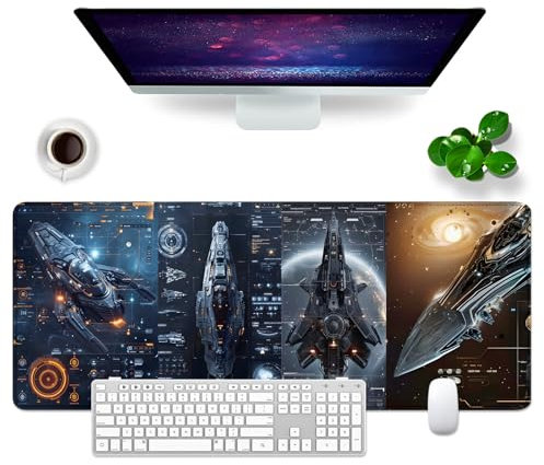 Gaming Mousepad, großes Mousepad, 80 x 30 cm, XL, Schreibtischunterlage schwarz (Mauspad, 4)