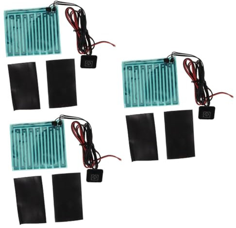 MUCKLILY 3 STK Heizgriffe Hebel Beheizbare Lenkerabdeckung Quad Bremse Fahren Heizgriffauflage Handhaben Solar- Gürtel Aufblasgerät Gaspedal Bausatz Verbund Faser Heiz Draht Black