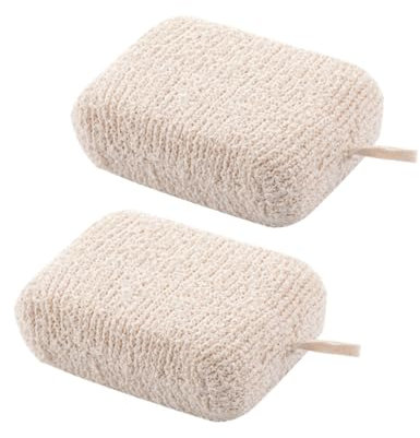 MOTHNUR 2piezas Esponjas Exfoliantes De Ducha Herramienta De Baño Suave y Resistente Limpieza y Masaje Corporal Color Beige Para Cuidado Piel