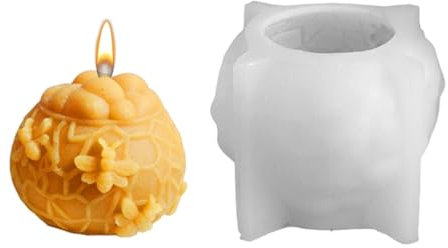 3D Bienenstock-Silikonform,Honigwabe Biene Zylinder Kerzenform Silikon,Wachsformen Für Seife Kerzen Silikon Für Bienenwachs-Kerzen, Seife, Kerzenherstellung