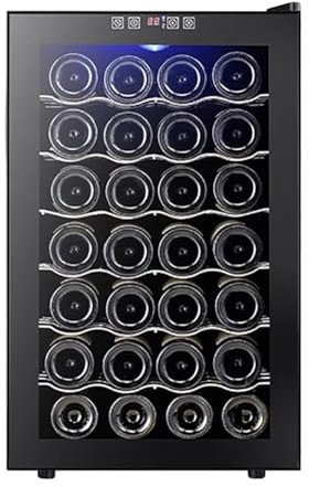 TT-YEC Single Zone Wine Beverage Refrigerator, 16-28 Bottle Capacity Wine Cabinet, Adjustable Temperature Control, with 3 Layers Tempered Glass Door, Low Noise Kitchen Wine Cellar,C