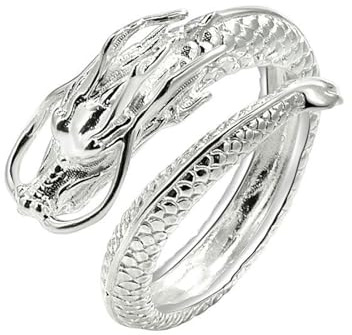 3D-Drachen-Ring, verstellbar, offener Ring, Edelstahl, stapelbar, Schmuck mit Vintage-Design, symbolisches Sternzeichen-Zubehör