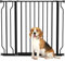 PawHut Barrera de Seguridad para Perros Extensible 75-95 cm para Puertas y Escaleras Puerta de Seguridad para Mascotas con Extensiones Montaje a Presión y Doble Bloqueo Negro