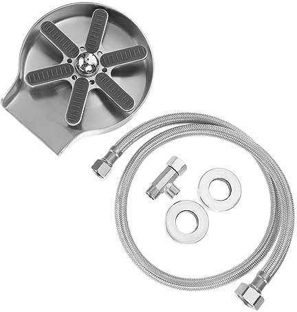 NUOBESTY Flaschenspüler Für Küchenspülen Aus Hochwertigem Edelstahl Und Silikon Automatische Spülvorrichtung Für Wasserhähne Spült Rückstände Aus Tassen Und Trinkgefäßen