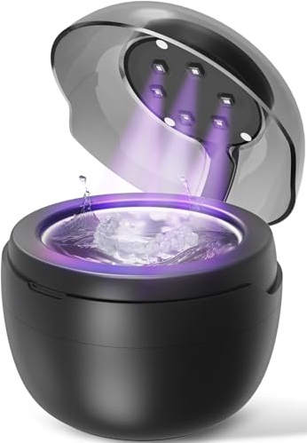 Klarsonic Pulitore Ultrasuoni, 50.000 Hz Ultrasonic Cleaner 250 ml Dental Pod Con 6 Lampade UV Per Bite Bruxismo, Bite Notturno, Protesi Dentale, Allineatore Dentale, Apparecchio Denti E Gioielli