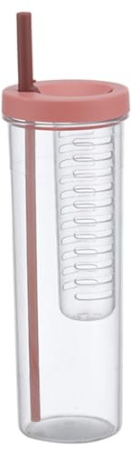 CGTQROVR Fruit Infuser Water Bottle with Foldable Straw 700ml Infuser Water Bottle with Silicone Seal & Thread Lid Easy Wsah for Home Office School