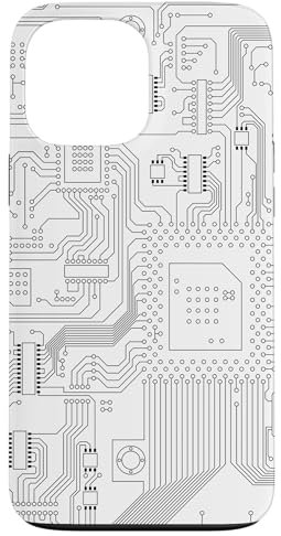 Placa base Microchip Circuito Blanco Fondo de computadora TI Carcasa para iPhone 13 Pro Max