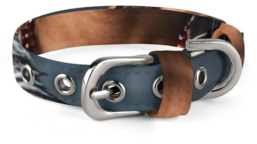 Indigene Menschen und Wölfe Hundehalsband, verstellbar, weich und bequem, Welpenhalsbänder mit Metallschnalle, Haustierhalsband für kleine, mittelgroße Haustiere
