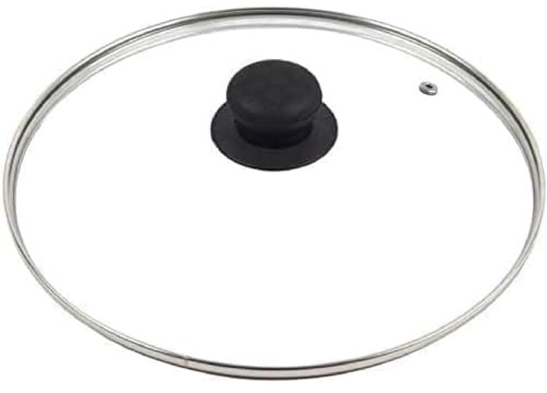Gigzo Land Universal Cooking Pan Lid Cover - Transparent Glass Lid with Knob Handle - Replacement Saucepan & Frying Pan Cover with Tempered Glass - Kitchen Cookware Accessory for Pots, Skillets, 20cm