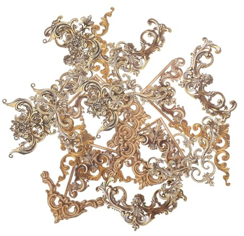 Album Scrapbooking Aufkleber Gold 24 Stück Vintage Barock Stil | Schlossaufkleber, Dekorative Notizbuchaufkleber, Papier mit Filigranen Ausschnitten Vintage Aufkleber
