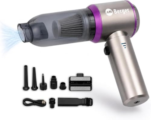 BERGER RoadDust Akku-Handstaubsauger | USB-C Mini-Sauger für Auto & Camping