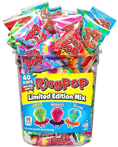 Ring Pops Assorted - 40 Count Pops by Topps [Foods]