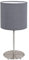 EGLO Tischlampe Pasteri, 1 flammige Textil Tischleuchte, Nachttischlampe aus Stahl und Stoff, silber, grau, Fassung: E27, inkl. Schalter, H: 40 cm